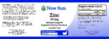 New Sun Zinc 50 mg - vitamin