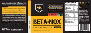 New Whey Nutrition Beta-NOX Pre-Workout Mix Watermelon - supplement