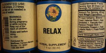 Newflower Farmers Markets Relax - herbal supplement