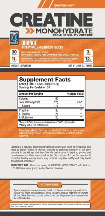 NewtonEverett Creatine Monohydrate Orange - supplement