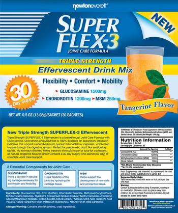 NewtonEverett Super Flex-3 Joint Care Formula Tangerine Flavor - 