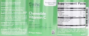 NHC Natural Healthy Concepts Chewable Vitamin C 500 mg Raspberry-Cherry Flavored - supplement