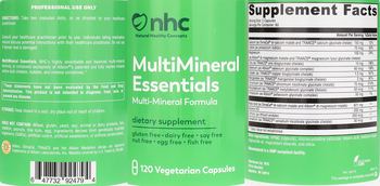 NHC Natural Healthy Concepts MultiMineral Essentials - supplement