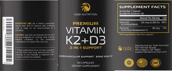 Nobi Nutrition Premium Vitamin K2 + D3 - supplement