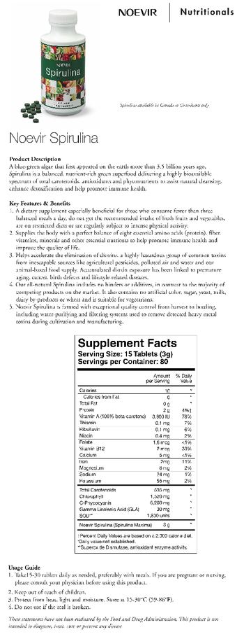 Noevir Spirulina - supplement