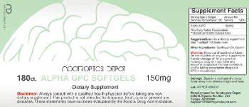 Nootropics Depot Alpha GPC Softgels 150 mg - supplement