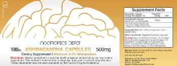 Nootropics Depot Ashwagandha Capsules 500 mg - supplement