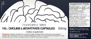 Nootropics Depot Choline L-Bitartrate Capsules 500 mg - supplement