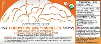 Nootropics Depot Cordyceps Mushroom Extract Capsules 500 mg - supplement