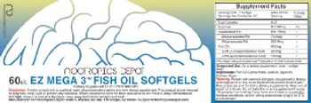 Nootropics Depot EZ Mega 3 Fish Oil Softgels - supplement