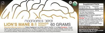 Nootropics Depot Lion's Mane 8:1 Mushroom Extract - supplement