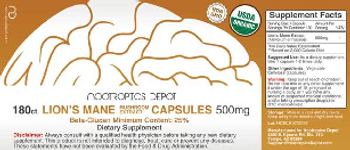 Nootropics Depot Lion's Mane Mushroom Extract Capsules 500 mg - supplement