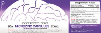 Nootropics Depot Microzinc Capsules 20 mg - supplement