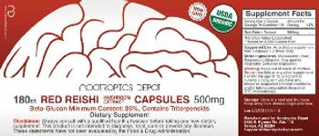 Nootropics Depot Red Reishi Mushroom Extract Capsules 500 mg - supplement