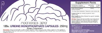 Nootropics Depot Uridine Monophosphate Capsules 250 mg - supplement