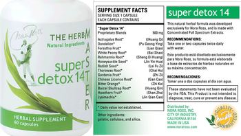 Nora Ross Super Detox 14 - herbal supplement