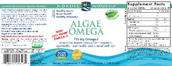 Nordic Naturals Algae Omega - these statements have not been evaluated by the food and drug administration this product is not int