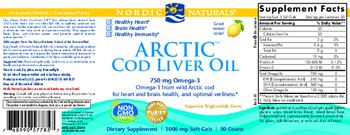 Nordic Naturals Arctic Cod Liver Oil Lemon - supplement