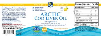 Nordic Naturals Arctic Cod Liver Oil Lemon - supplement