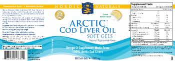 Nordic Naturals Arctic Cod Liver Oil Softgels Lemon - supplement