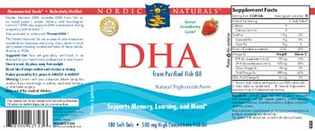 Nordic Naturals DHA From Purified Fish Oil Strawberry - supplement
