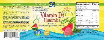Nordic Naturals Vitamin D3 400 IU Gummies Kids Wild Watermelon Splash - supplement