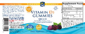 Nordic Naturals Vitamin D3 Gummies 1000 IU Wild Berry Flavor - supplement
