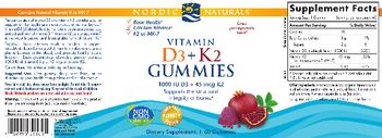 Nordic Naturals Vitamin D3 + K2 Gummies Pomegranate - supplement