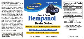 North American Herb & Spice Hempanol Brain Detox - supplement