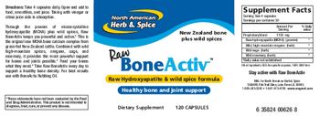 North American Herb & Spice Raw BoneActiv - supplement