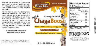 North American Herb & Spice Wild ChagaBoost Strength Drink - supplement