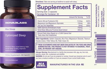 Nova 3 Labs Max Sleep - supplement