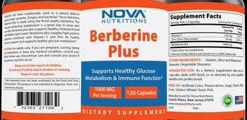Nova Nutritions Berberine Plus 1000 mg - supplement