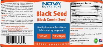 Nova Nutritions Black Seed - supplement