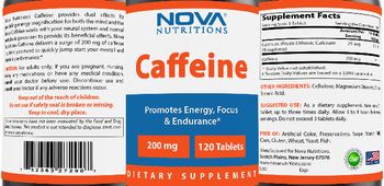 Nova Nutritions Caffeine 200 mg - supplement