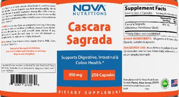 Nova Nutritions Cascara Sagrada 450 mg - supplement