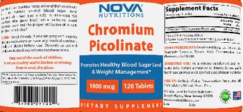 Nova Nutritions Chromium Picolinate 1000 mcg - supplement