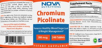 Nova Nutritions Chromium Picolinate 200 mcg - supplement