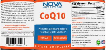 Nova Nutritions CoQ10 200 mg - supplement