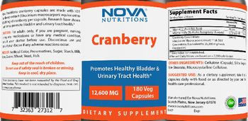 Nova Nutritions Cranberry - supplement