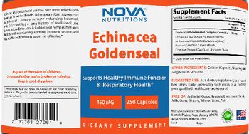 Nova Nutritions Echinacea Goldenseal 450 mg - supplement