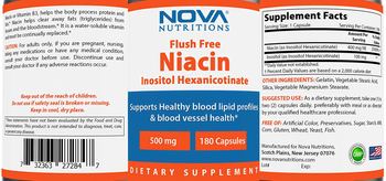 Nova Nutritions Flush Free Niacin - supplement