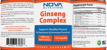 Nova Nutritions Ginseng Complex - supplement