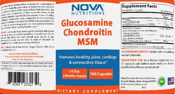 Nova Nutritions Glucosamine Chondroitin MSM - supplement
