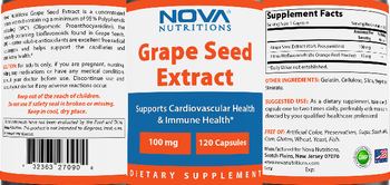 Nova Nutritions Grape Seed Extract 100 mg - supplement