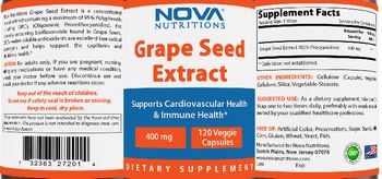 Nova Nutritions Grape Seed Extract 400 mg - supplement