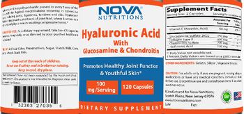 Nova Nutritions Hyaluronic Acid with Glucosamine & Chondroitin - supplement
