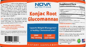 Nova Nutritions Konjac Root Glucomannan 2000 mg - supplement