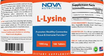 Nova Nutritions L-Lysine 1000 mg - supplement