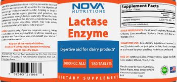 Nova Nutritions Lactase Enzyme 3000 FCC ALU - supplement